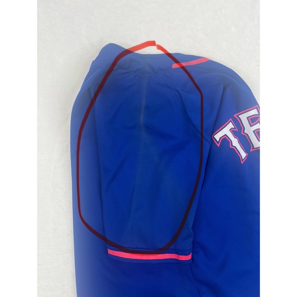 Texas Rangers MLB Baseball Jersey Globe Life Adult Medium Blue Red #1 - Picture 6 of 8